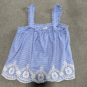 Papaya Blue and White Striped Tank Top